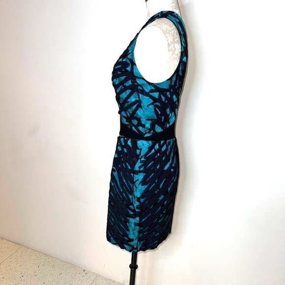 Robert Rodriguez Mini Dress Womens Size 8 Silk One Shoulder Lined Green Black - Picture 12 of 12